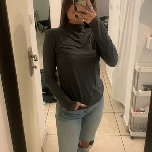 Hoodies forest green medium Women's Turtleneck sweater Top